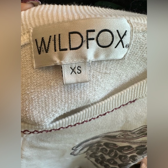 Wildfox White Sweater “Beer Never Broke My Heart” Graphic XS - Picture 2 of 5